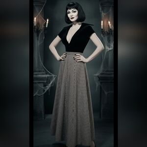 Vintage 1960s A line Maxi Taffeta Plaid Skirt